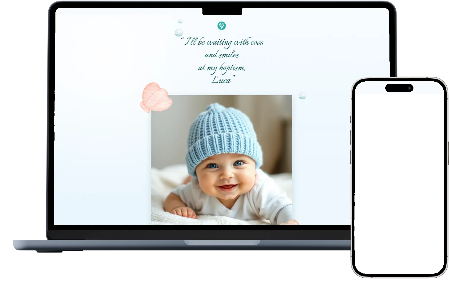 Online invitation example: Baptism
