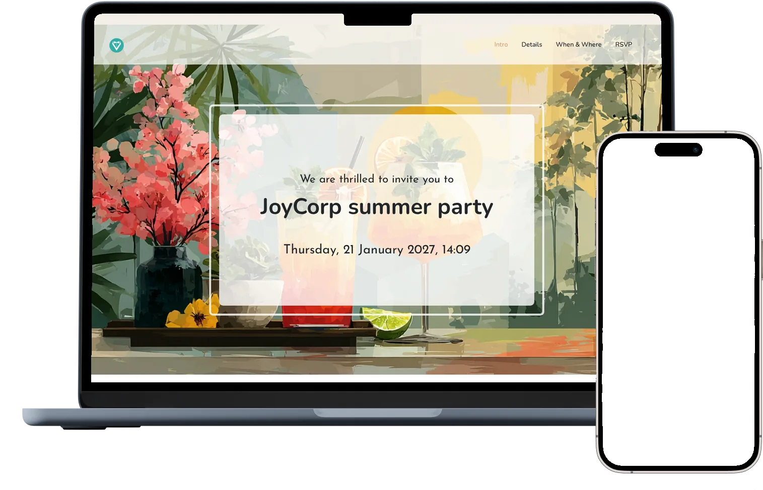 Online invitation example: Corporate