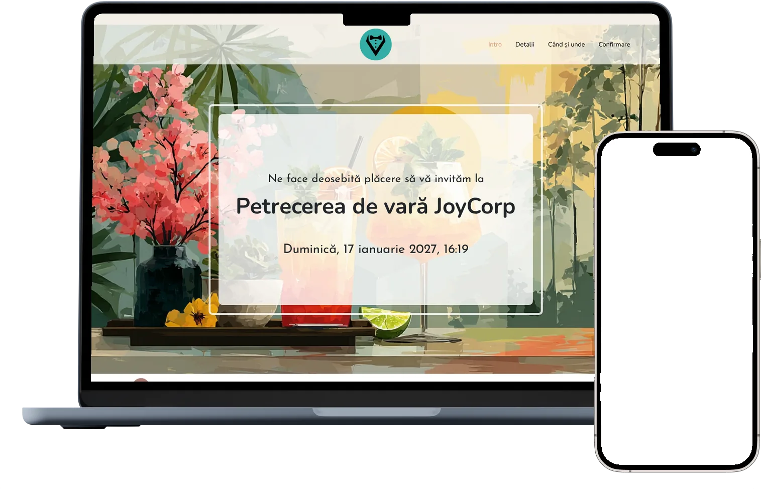 Exemplu de invitație online: Corporate