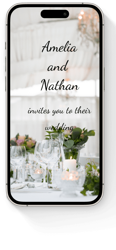 Wedding invitation model on phone