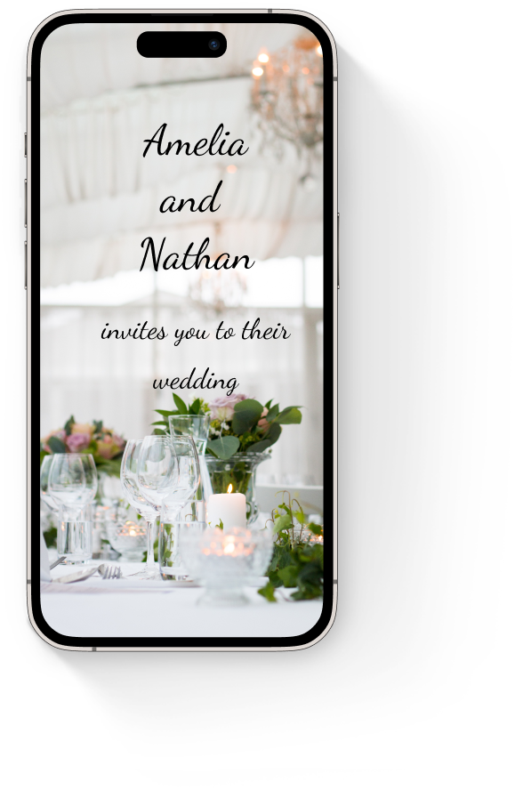 Wedding invitation model on phone