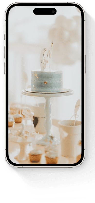 Birthday invitation model on phone