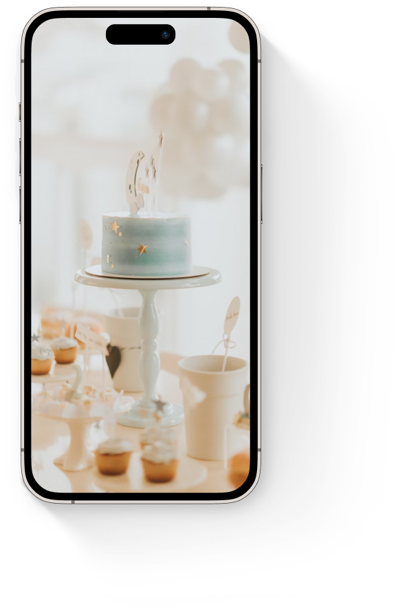 Birthday invitation model on phone