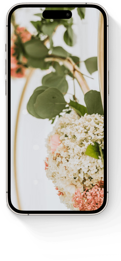 Wedding and baptism invitation model on phone