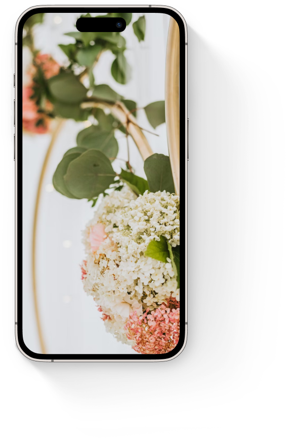 Wedding and baptism invitation model on phone
